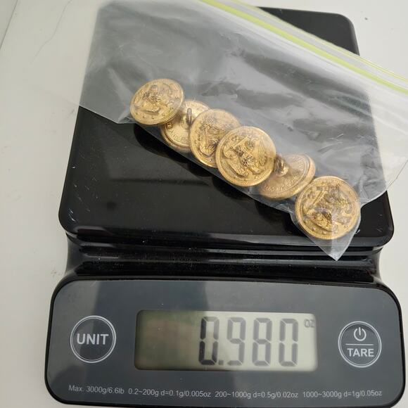 Vintage Military Buttons Lot of 6 by Waterbury Button Co - Picture 8 of 8